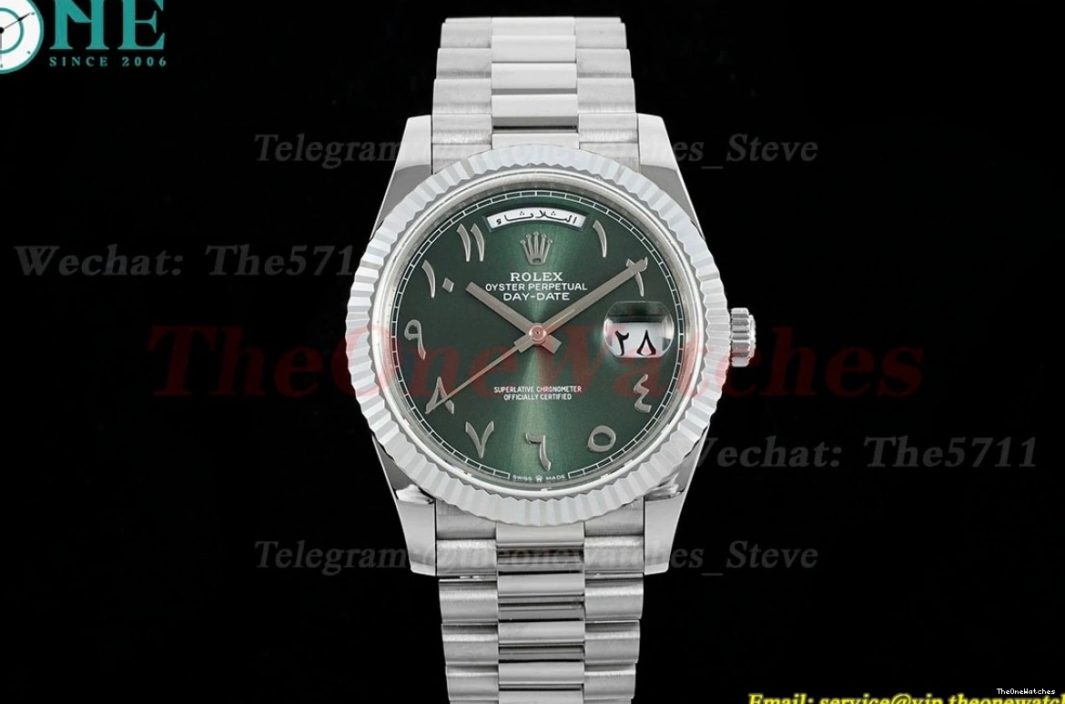 (Gain Green SS V4 JDF Weight) 40mm SS VR3255 DayDate 228239 Arab 0131